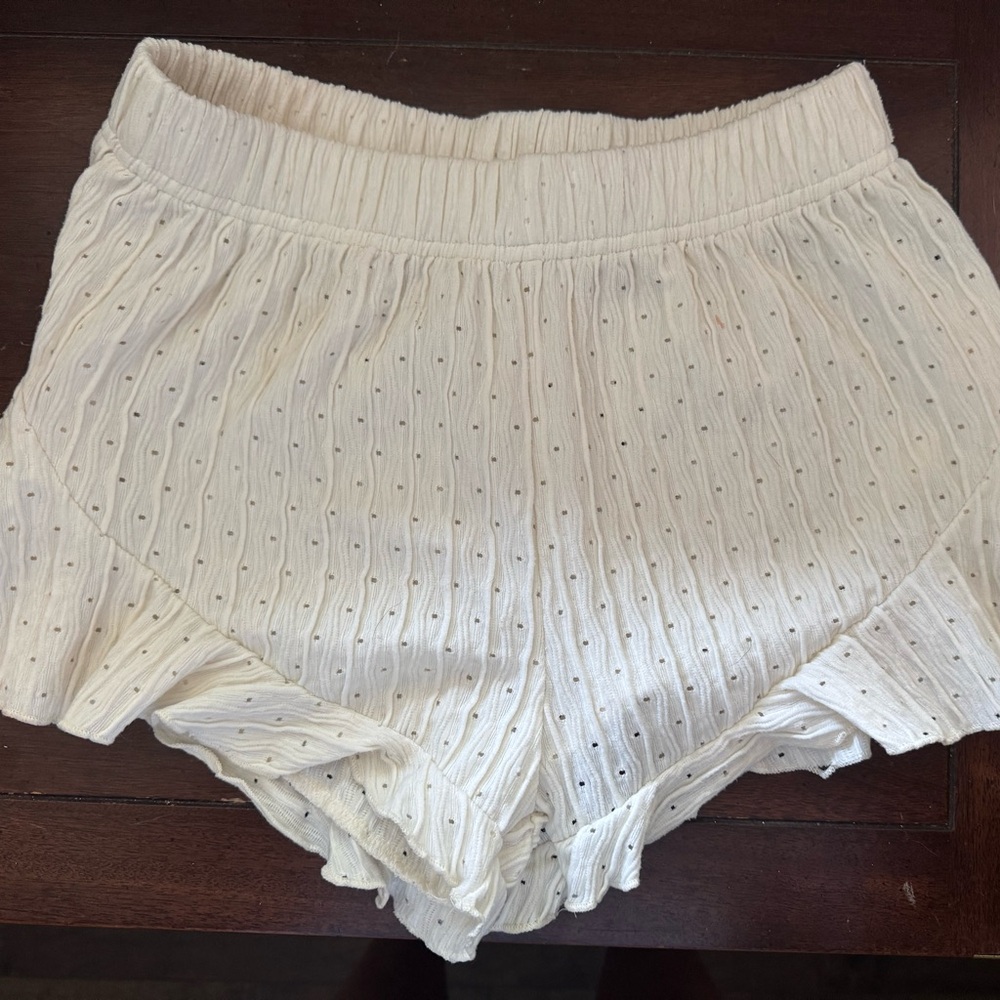 SHEIN Cream Eyelet Women's Pajama Shorts